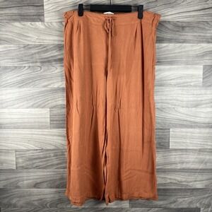 Downeast Women's Wide Leg Orange Drawstring Pants Size Large Langenlook